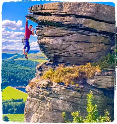 piers hanging from a rock